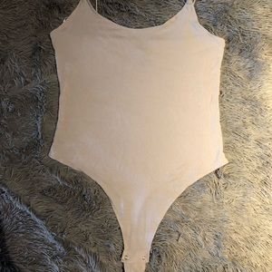 Cream ribbed bodysuit